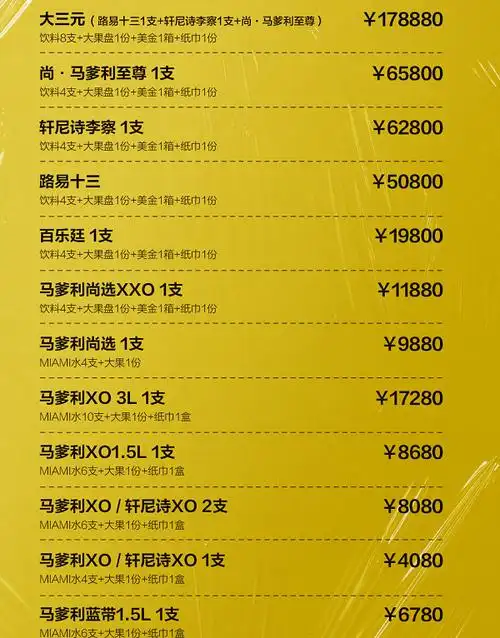 石家庄迈阿密酒吧价格表miamiclub低消费