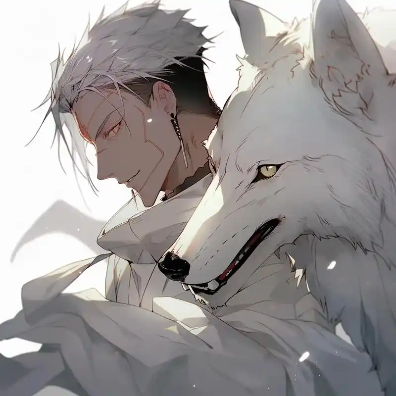 白狼来了,白狼与少年系列头像更新.#midjourney # - 抖音