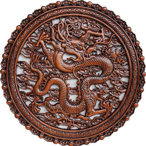 东阳木雕挂件客厅壁挂玄关镂空雕花中式实木木雕