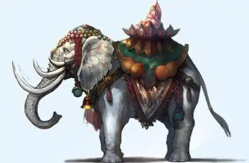 四大菩萨坐骑之六牙白象灵牙仙以表威灵愿行广大功德圆满