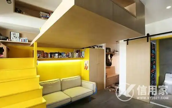 高2米8小卧室改复式效果图 层高2.8米半复式案例_信用家装修网
