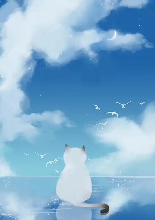 插画风景人物森系手绘水彩涂鸦星空唯美意境背景