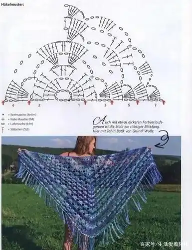 时尚保暖神器:毛线钩针编织三角巾,围巾,披肩不嫌多,附教程