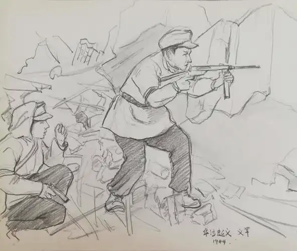 关于战争的小画.绘画作品