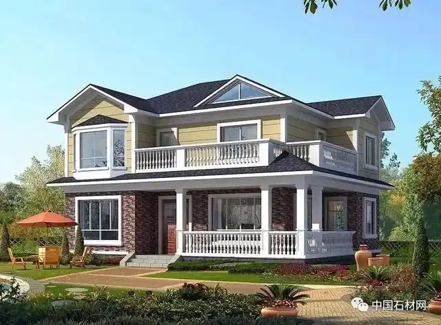 农村自建别墅实拍,石材已成标配,一座比一座震撼