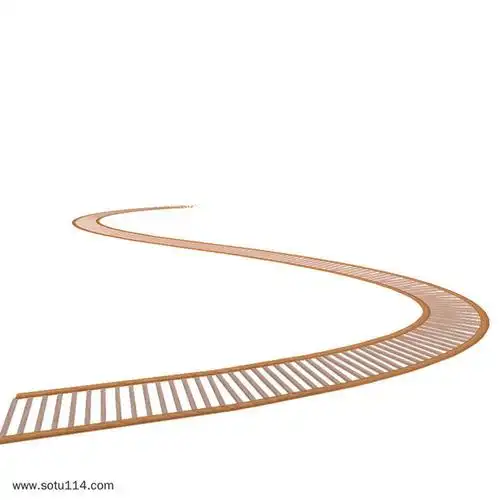 弯曲火车轨道插画