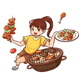 原创国潮风烧烤香菇芸豆