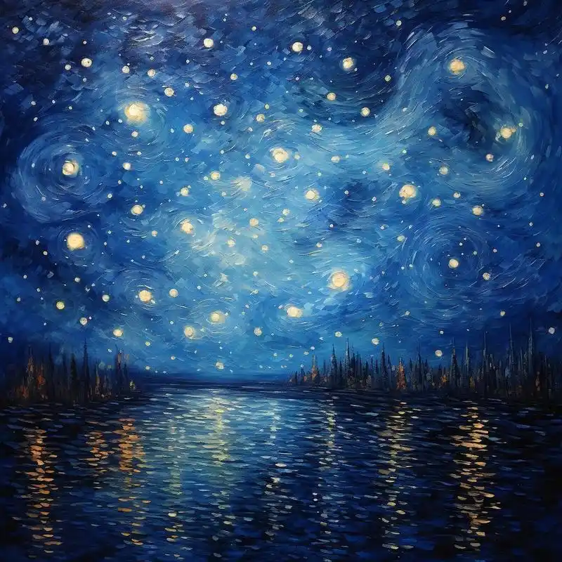 突然好奇如果是莫奈画星空会是什么样的感觉.