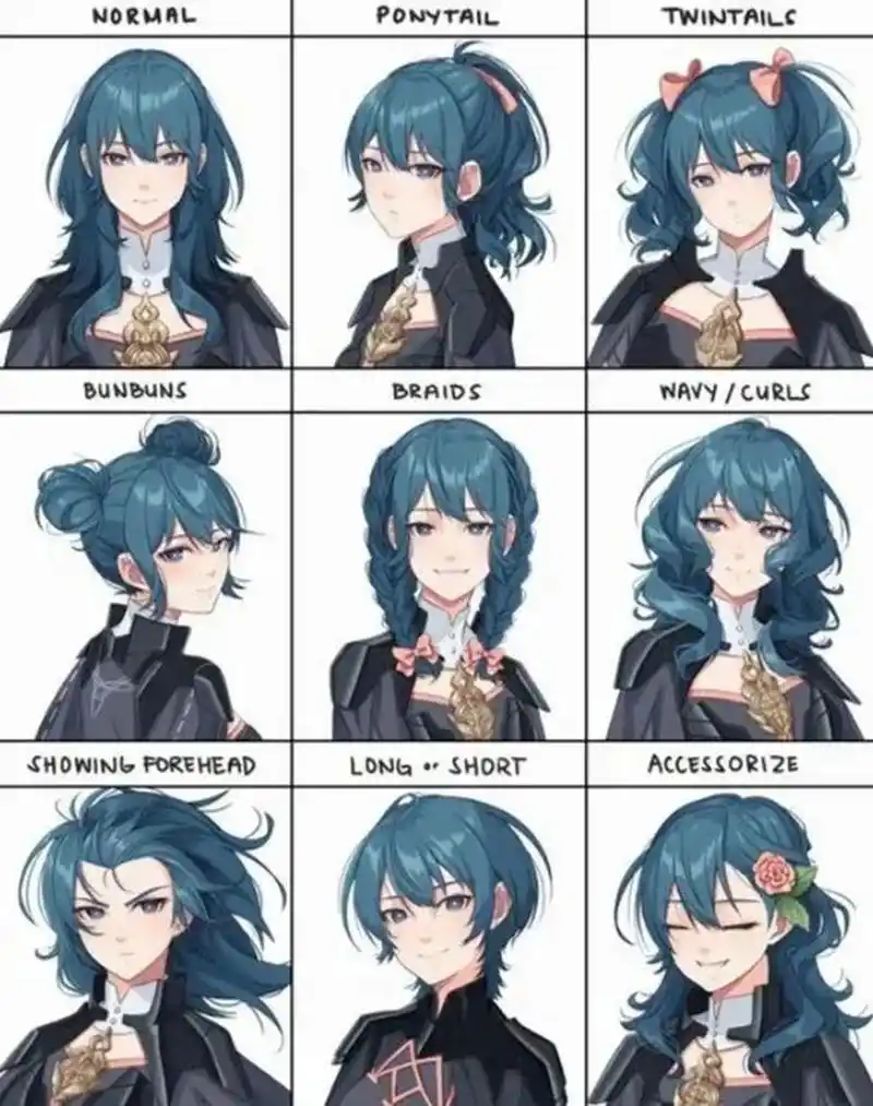 动漫女生发型参考|绘画教程 动漫女生发型参考🌟 一起加油吧!