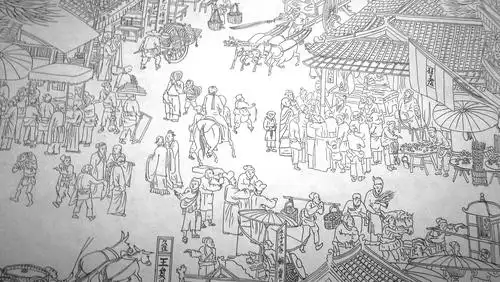 《清明上河图》42cmx900cm局部(已售)