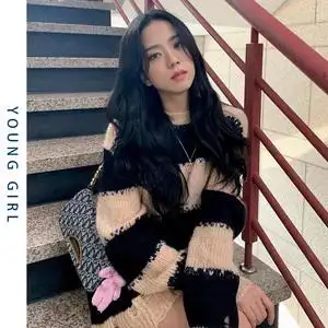 金智秀jisoo同款条纹毛衣女宽松慵懒风中长款套头破洞上衣女长袖
