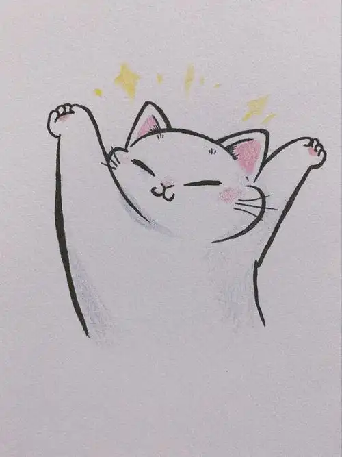 元气猫猫喵简笔画教程