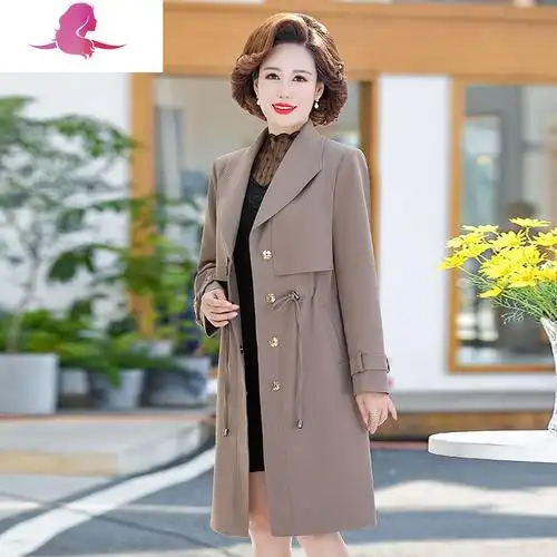 艳如飞女士风衣 艳如飞中年妈妈春装外套洋气高贵40岁50中老年女装中