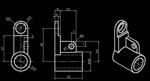 要交cad作业,,一份零件的三视图,,求画好的dwg文件.急求啊.03或者07的