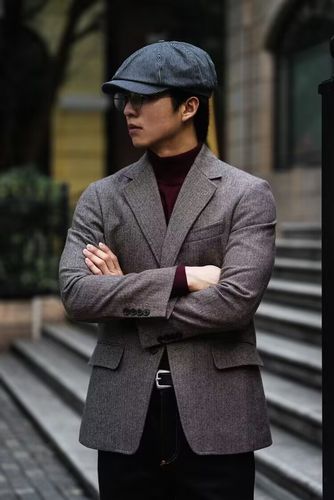 nick wooster粗花呢羊毛修身秋季休闲西装男 欧美复古商务西装潮