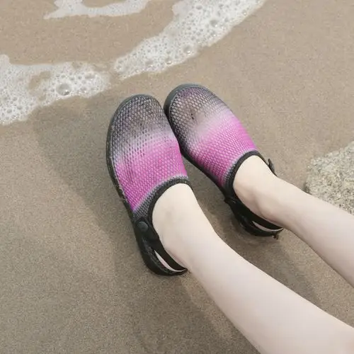 女士沙滩鞋情侣鸟巢半包头一字拖鞋