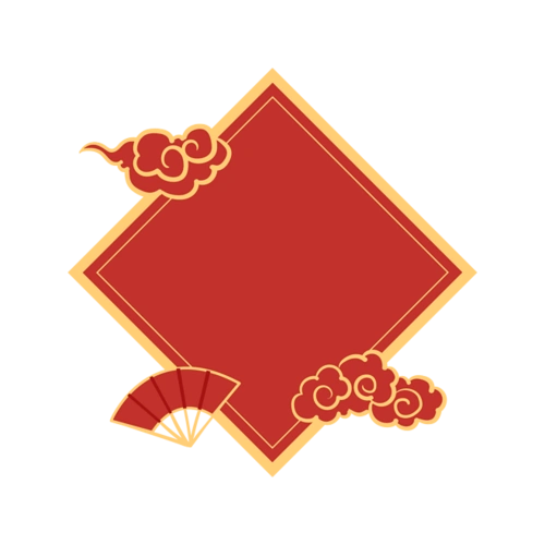中国风红色边框素材png