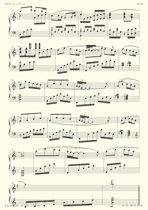 钢琴谱 - 映山红