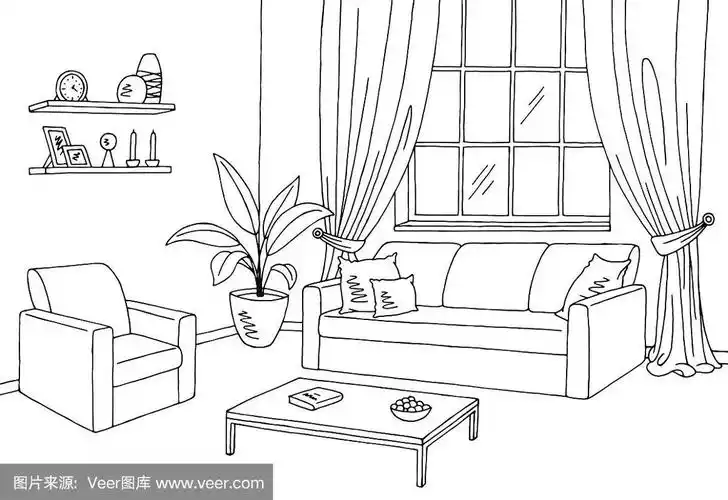 简笔画客厅