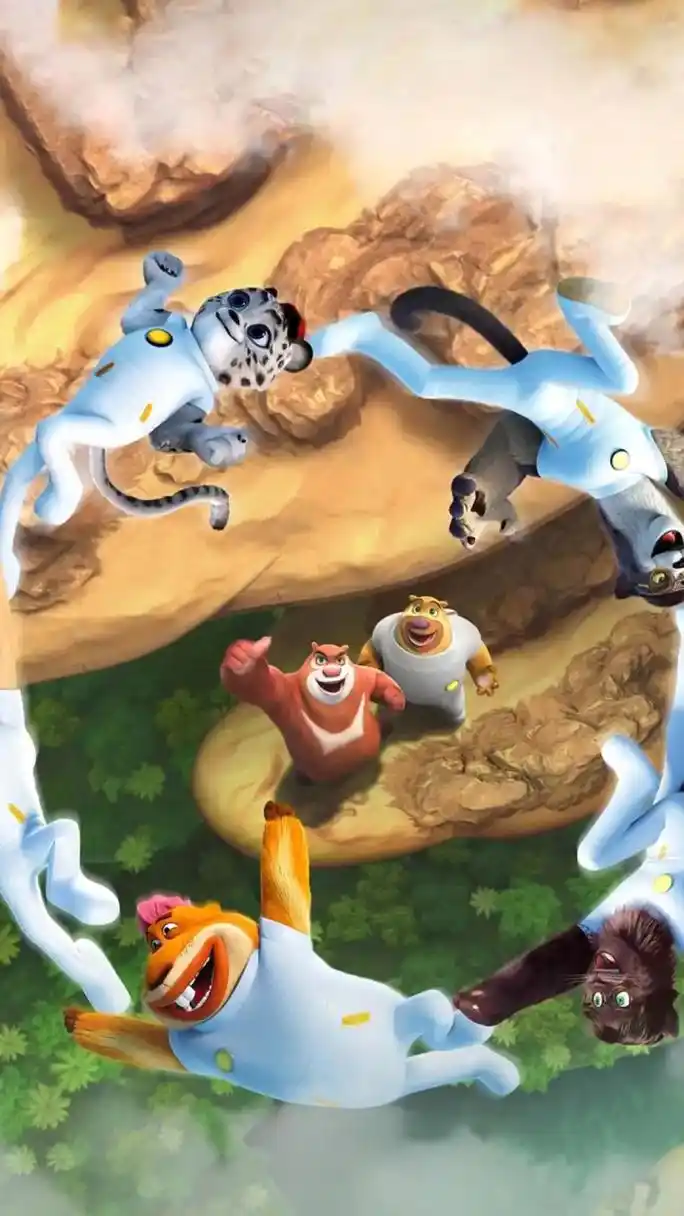 动漫壁纸|《熊出没》高清4k手机壁纸:熊是铁,饭是钢,一顿不吃,饿得慌!