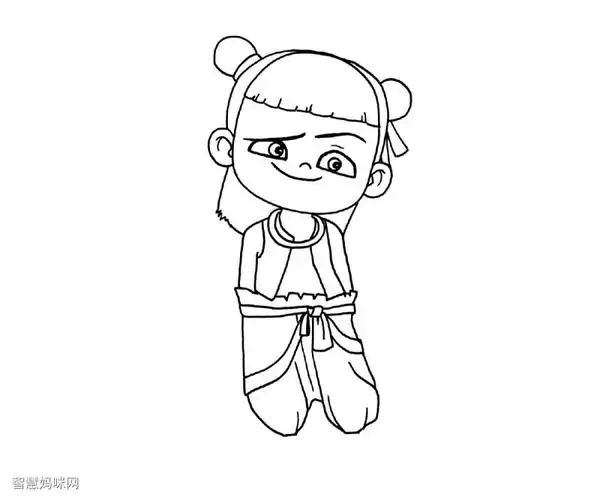 痞痞的小哪吒简笔画画法教程