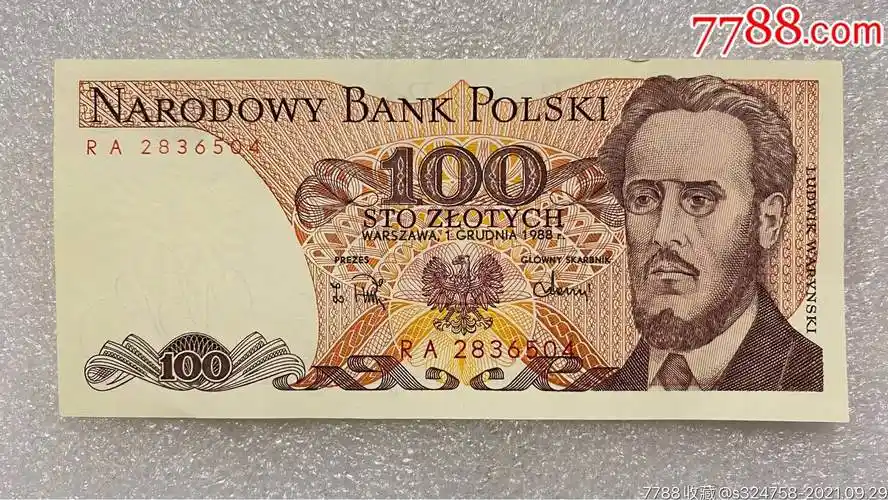 全新unc波兰1986年100兹罗提纸币