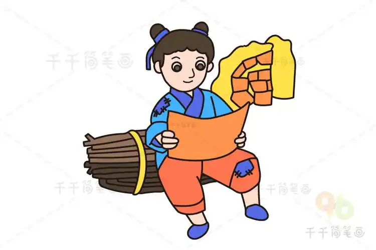 凿壁偷光简笔画