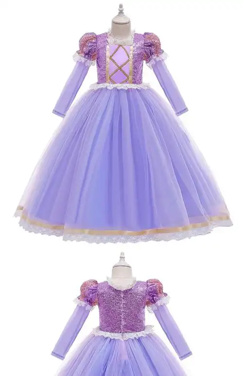 冰雪奇缘女童爱莎公主裙洋气童装儿童春秋装小女孩连衣裙艾莎裙子