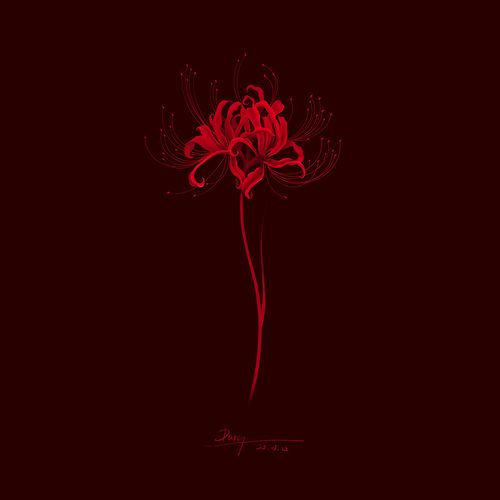 zingtattoo纹身贴 彼岸花曼珠沙华 防水 女 持久 暗黑ins风