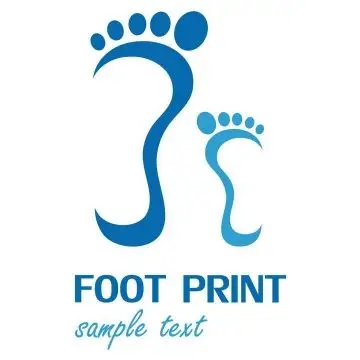 蓝色小脚丫脚印logo设计图片png免抠素材