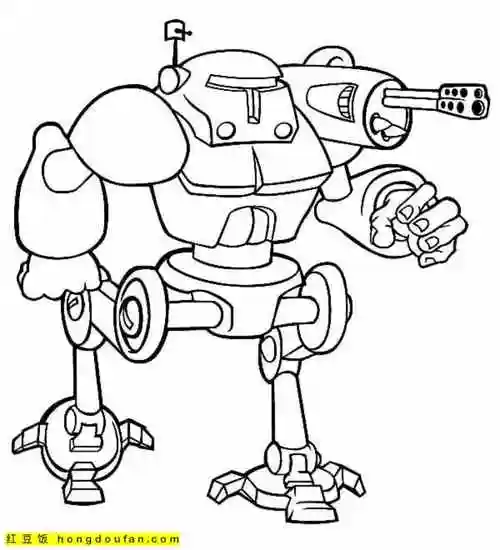 10张机器人未来科技男孩子最喜欢的涂色卡通简笔画