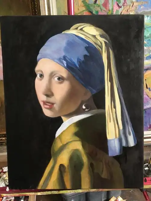 《戴珍珠耳环的少女》|纯艺术|绘画|郭梦 - 临摹作品 - 站酷 (zcool)