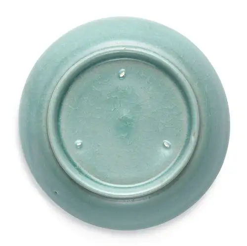 清雍正仿宋汝窑天青折边玉兰形水洗