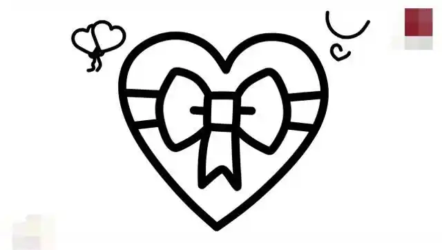 b>早教育儿简笔画 /b>,跟宝宝一起画一个爱心蝴蝶结