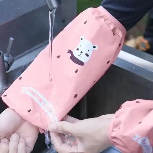 卡若登新品皮革防水护袖防水袖套女秋冬长款办公防污护袖筒家务厨房