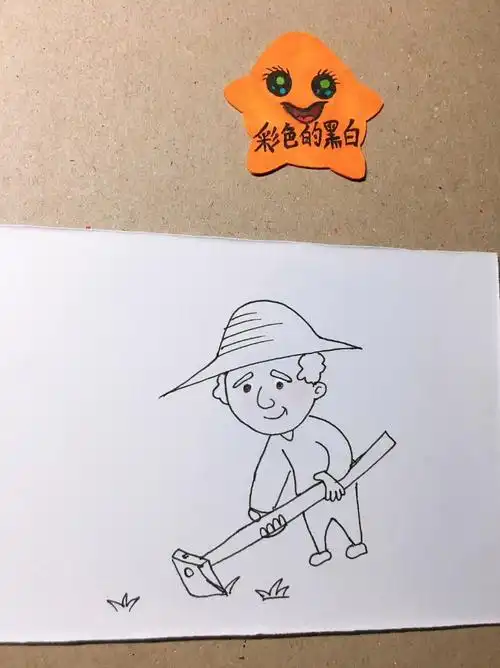 简笔画一位勤劳的农民伯伯