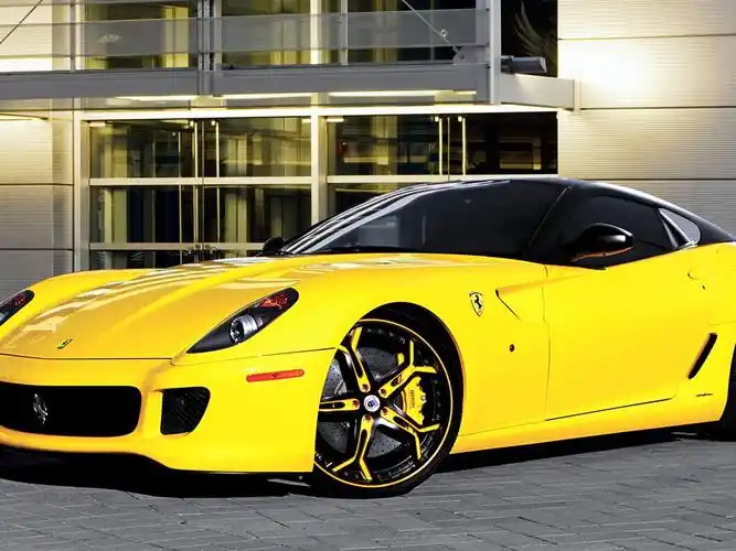 黄色跑车法拉利599 壁纸 - 1024x768