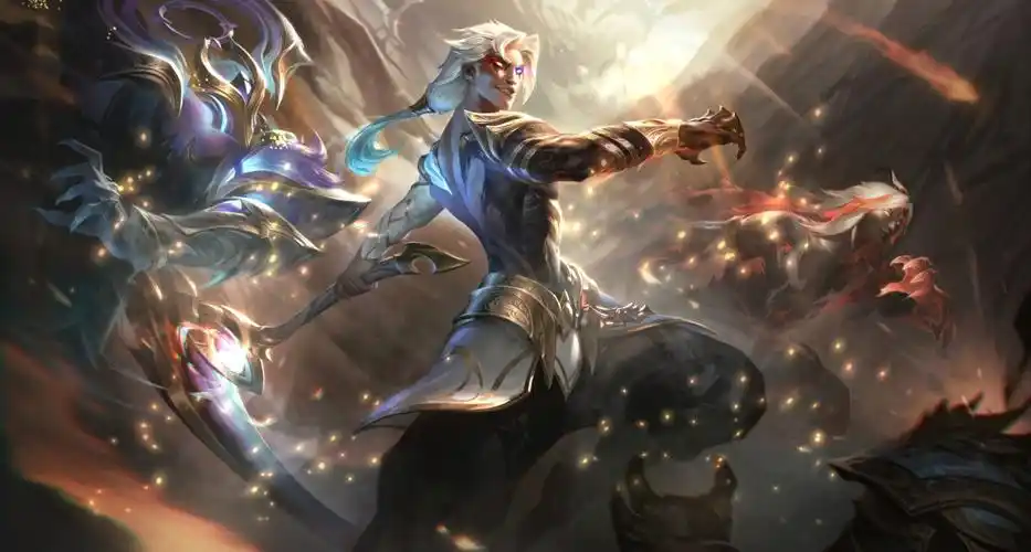 是《英雄联盟》的精美原画动态壁纸,英雄凯隐的"黑夜使者"至臻皮肤