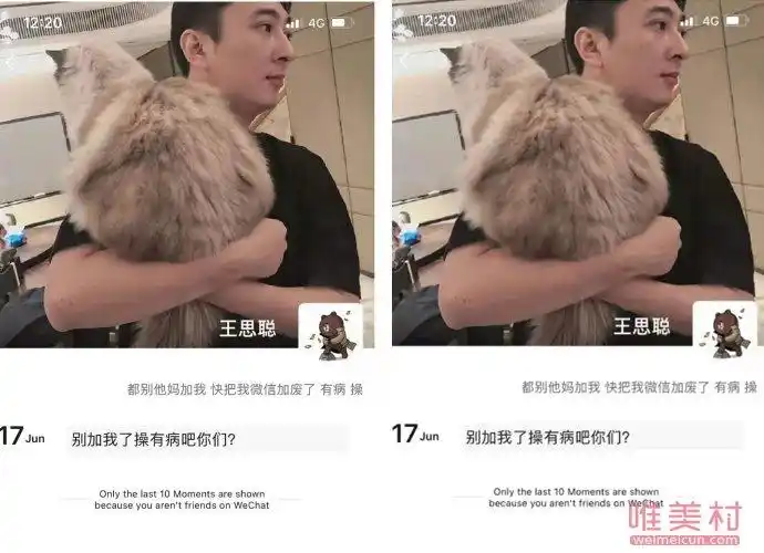 王思聪微信账号泄露被人疯狂添加怒骂别他妈加我了