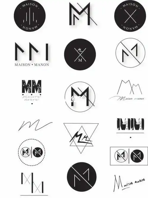 英文logo字母m的高级感创意logo设计