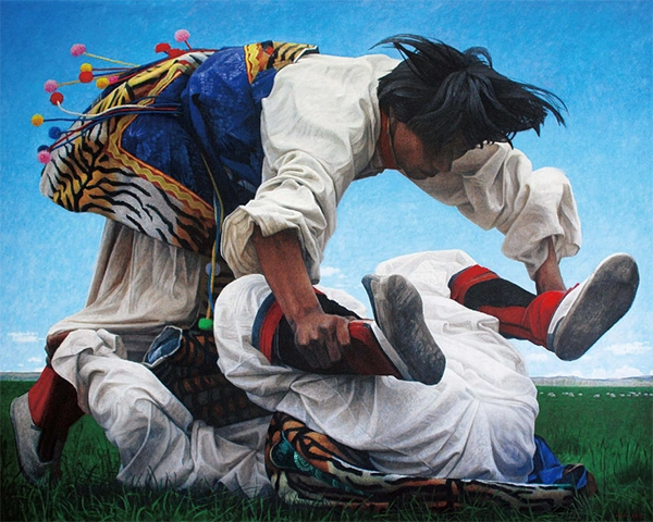 《藏式摔跤——不分上下》 / 郑波(中国)