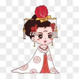 手绘卡通q版历史人物武则天免抠元素