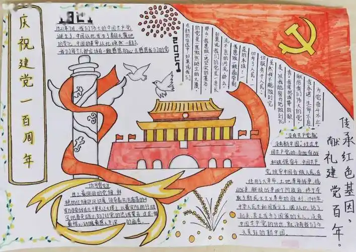 铭记党史凝聚力量三亚丰和学校初中部党史手抄报展