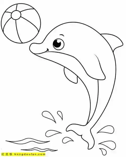 12张带有花纹的迷人的复杂海豚涂色图片免费下载-红豆饭小学生简笔画