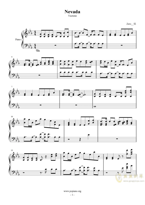 >>nevada - vicetone(伪黑乐谱)