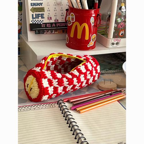 小红书同款苹果笔袋编织diy材料包毛线钩针笔套手工自制舍友礼物