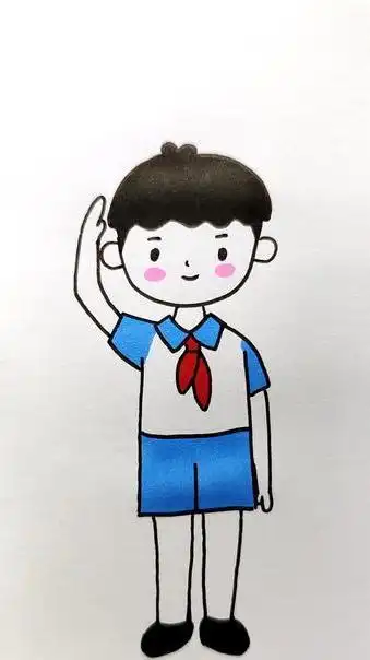u和h画少先队员 简笔画 儿童简笔画 创意简笔画-度小视