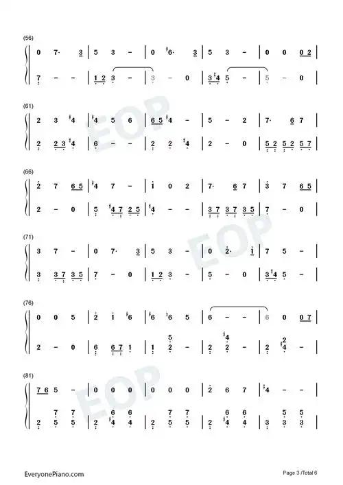 满足-肖战双手简谱预览3