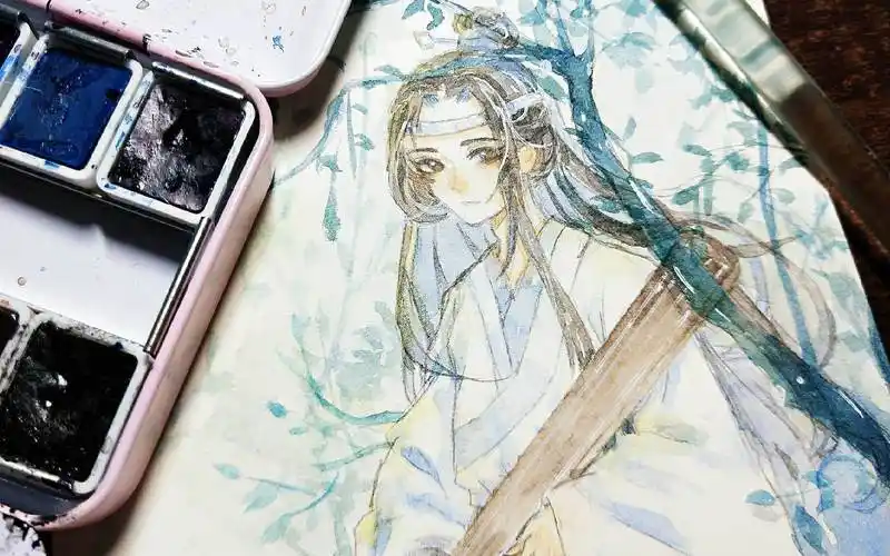 魔道祖师水彩画魔道祖师水彩画教程