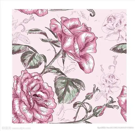 植物花朵花卉四方连续矢量图下载图片